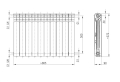 Rysunek techniczny grzejnika aluminiowego – Wymiary