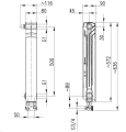 Rysunek techniczny grzejnika aluminiowego – Wymiary