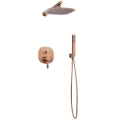 INVENA GLAMOUR zestaw natryskowy podtynkowy z deszczownicą miedź