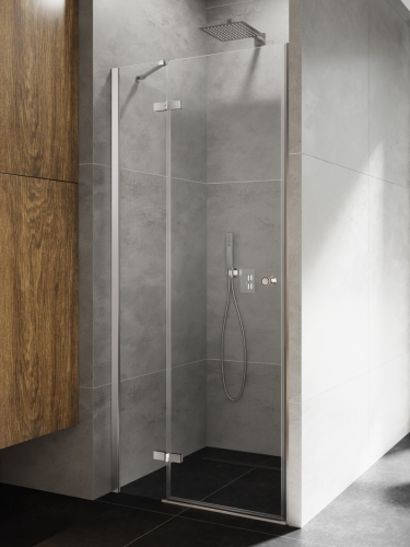 NEW TRENDY KALIBRA drzwi wnękowe 90x195 cm lewe otwierane profil chrom szkło transparentne