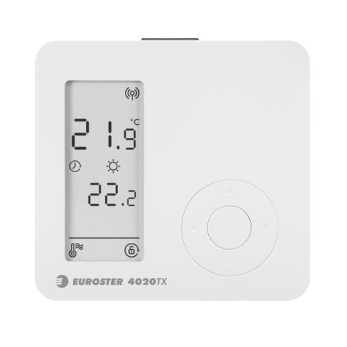 Euroster 4020TXC6 bezprzewodowy, dobowy regulator temperatury umożliwiający łatwe sterownie temperaturą w pomieszczeniach mieszkalnych i użytkowych