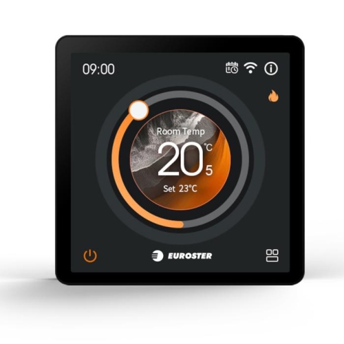 Euroster e2233 SMART 230V SMART, podtynkowy, Wi-FI, Tuya czarny