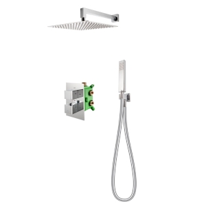 FDESIGN STABILLA zestaw natryskowy podtynkowy termostatyczny z deszczownicą chrom