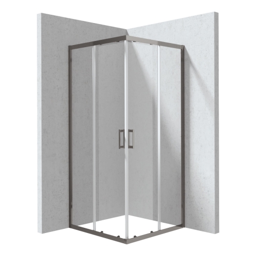 DEANTE FUNKIA EVO kabina prysznicowa 90x90 cm kwadratowa profil titanium szkło transparentne 