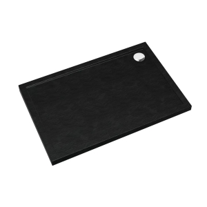 SCHEDLINE SHAPER brodzik prostokątny 90x100 cm akrylowy czarny kamień