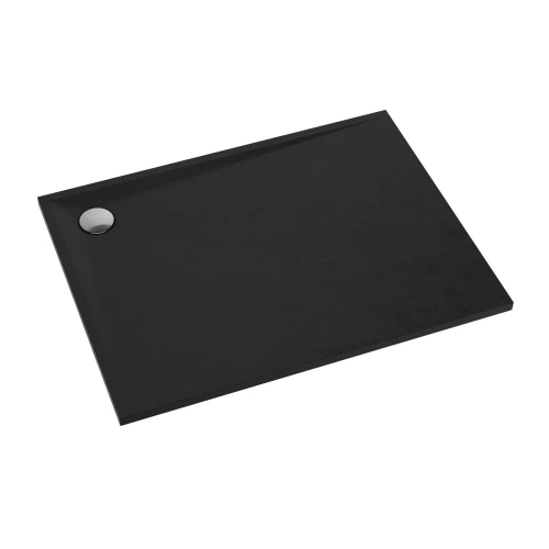 SCHEDLINE LIBRA brodzik prostokątny 90x110 cm kompozyt czarny struktura