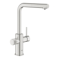 GROHE BLUE PURE MINTA bateria kuchenna stojąca filtrująca z wyciąganą wylewka stal nierdzewna