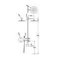 TRES THERM-BOX zestaw natryskowy termostatyczny z baterią i deszczownicą złoty cava
