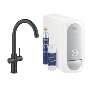 GROHE BLUE HOME bateria kuchenna stojąca wielofunkcyjna z systemem filtrującym aksamitna czerń 