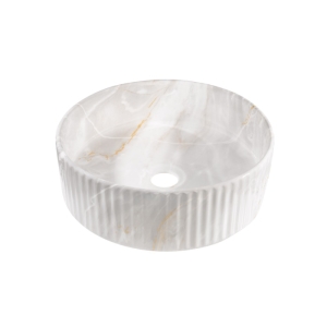 INVENA GLAMOUR umywalka nablatowa okrągła 36 cm beż / szary połysk 