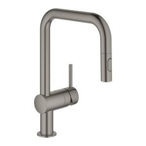 GROHE MINTA bateria kuchenna stojąca z wyciąganą wylewką brushed hard graphite 