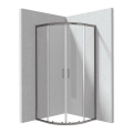 DEANTE FUNKIA EVO kabina prysznicowa 80x80 cm półokrągła profil titanium szkło transparentne 