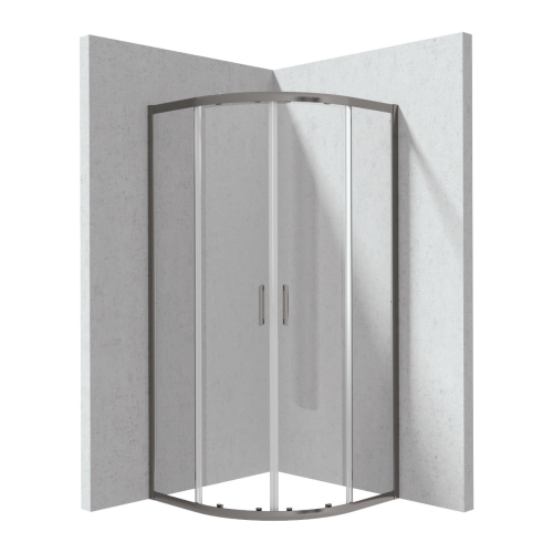 DEANTE FUNKIA EVO kabina prysznicowa 90x90 cm półokrągła profil titanium szkło transparentne 