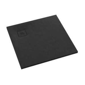 SCHEDLINE PROTOS brodzik kwadratowy 80x80 cm kompozytowy czarny struktura