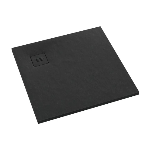 SCHEDLINE PROTOS brodzik kwadratowy 80x80 cm kompozytowy czarny struktura