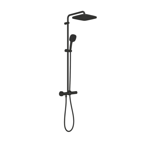 GROHE TEMPESTA 250 Cube zestaw natryskowy termostatyczny z deszczownicą i baterią czarny mat