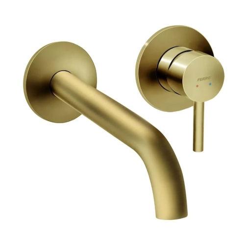 FERRO CIRICULUS bateria umywalkowa podtynkowa złoty szczotkowany