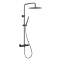 KFA MOZA zestaw natryskowy ścienny z baterią termostatyczną i deszczownicą gun metal grey