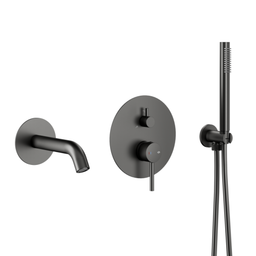 KFA MOZA zestaw wannowo-prysznicowy podtynkowy z baterią 3-funkcyjną gun metal grey