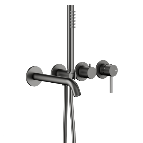 KFA MOZA zestaw wannowo-prysznicowy z baterią 2-funkcyjną gun metal grey