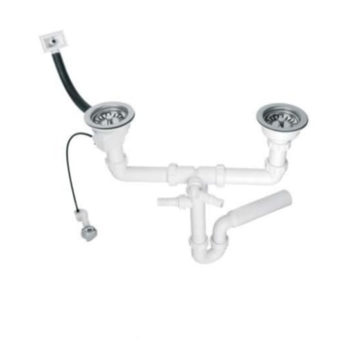 MCALPINE syfon zlewozmywakowy podwójny rurowy HC7HC12R-POL2