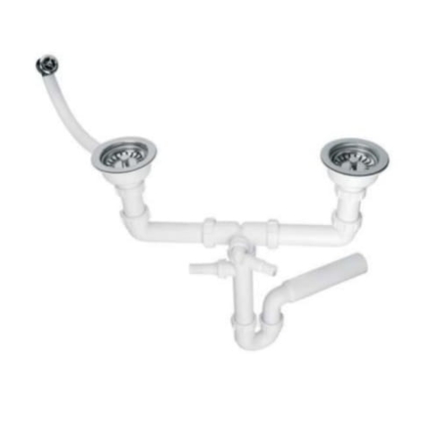 MCALPINE syfon zlewozmywakowy podwójny rurowy HC7HC12-POL1-25