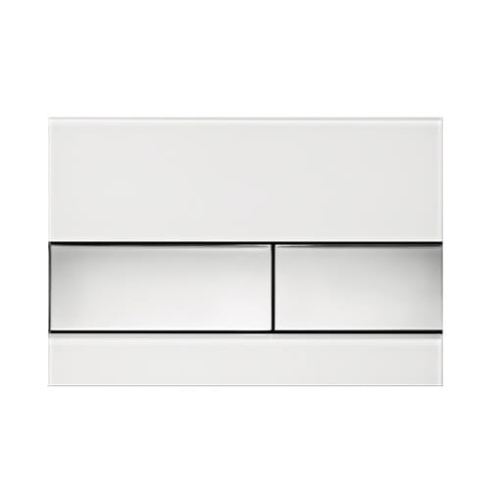 TECE square przycisk spłukujący szkło białe, przyciski chrom połysk 9240802