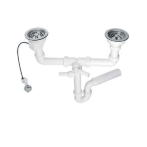 MCALPINE syfon zlewozmywakowy podwójny rurowy HC7HC12-POL5